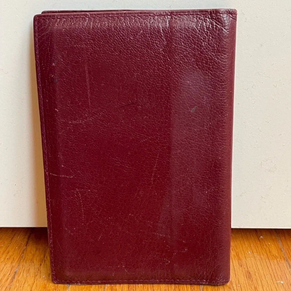 Vintage Piaget Burgundy Leather Portfolio with Notebook or Passport Cover